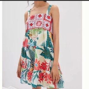 NWT Farm Rio Granny Square Crochet Mini Dress L